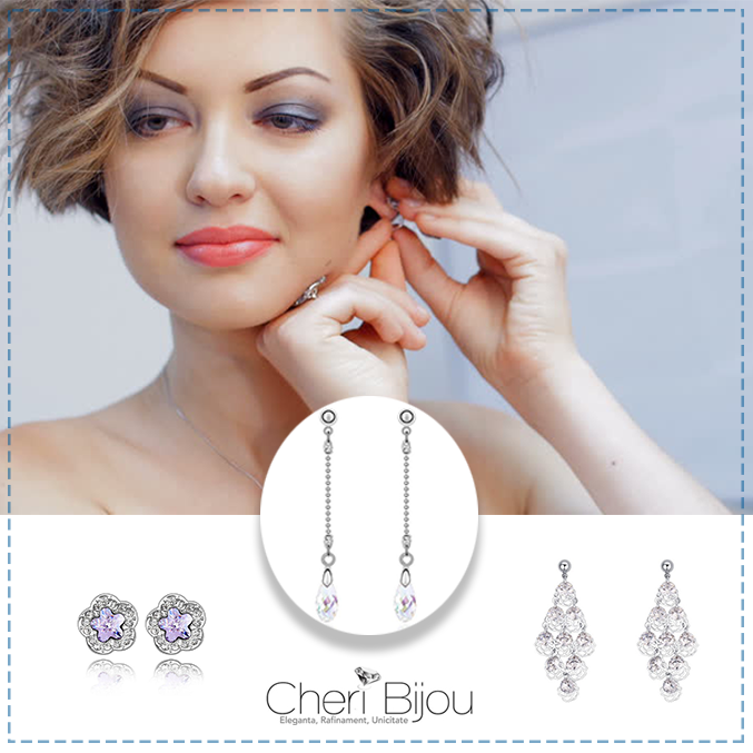 cercei cu cristale swarovski