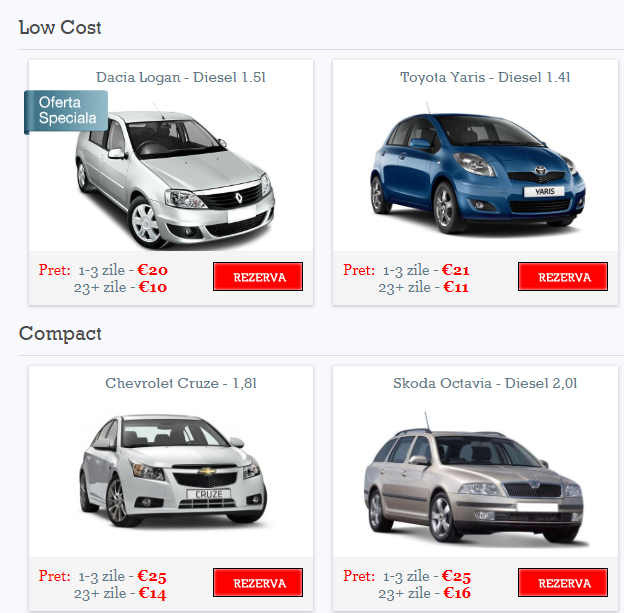 Inchirieri masini oferite de dpd rent