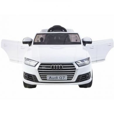 Masinuta electrica cu scaun de piele Audi Q7 white Masinuta electrica cu scaun de piele Audi Q7 white